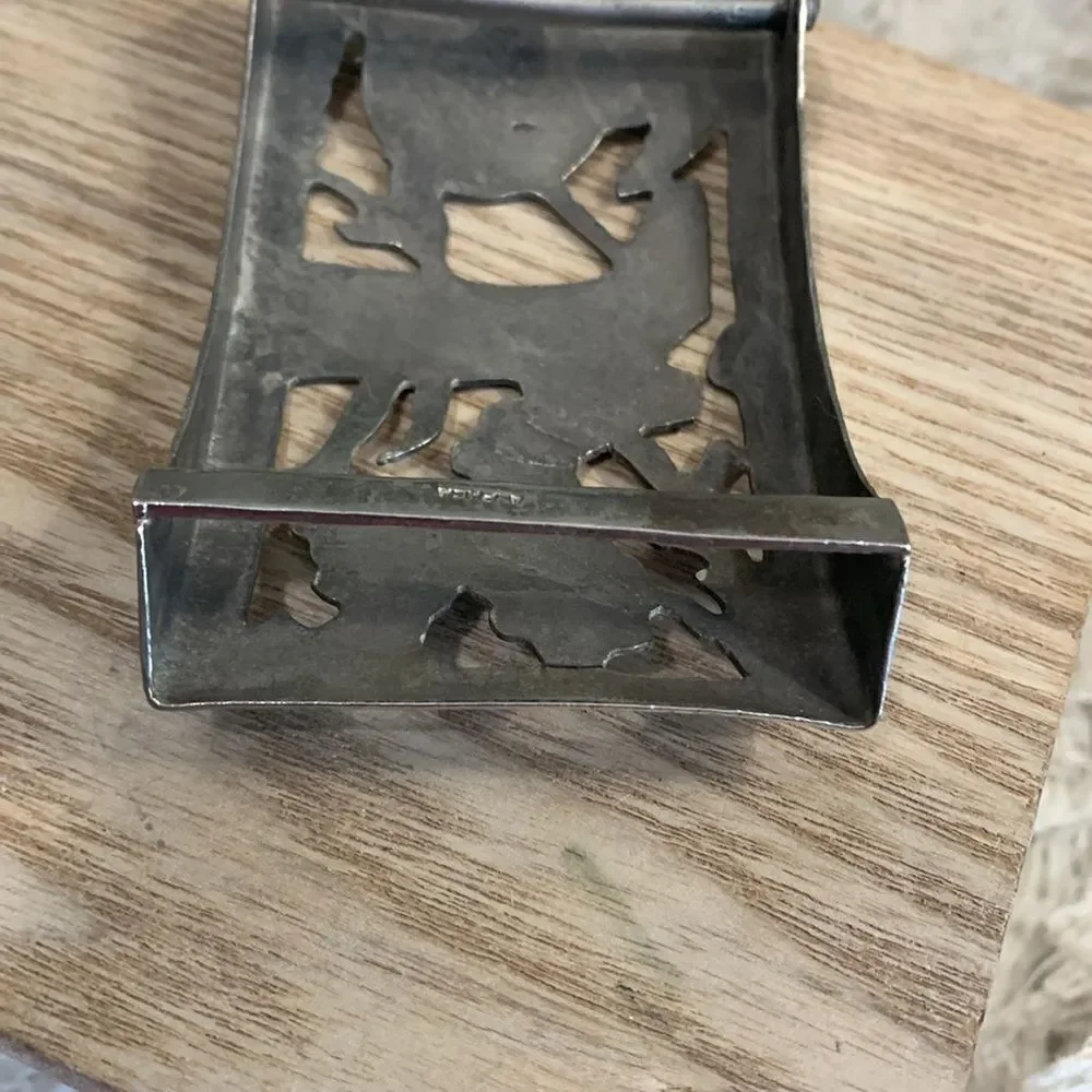 Alpaca Mexico Lightweight Cutout Style Cowboy Boot Handmade‎ Vintage Belt Buckle